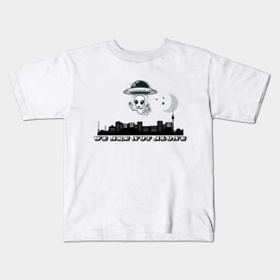 Alien invasion cartoon. UAP UFO Humor Kids T-Shirt